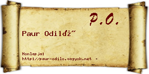 Paur Odiló névjegykártya